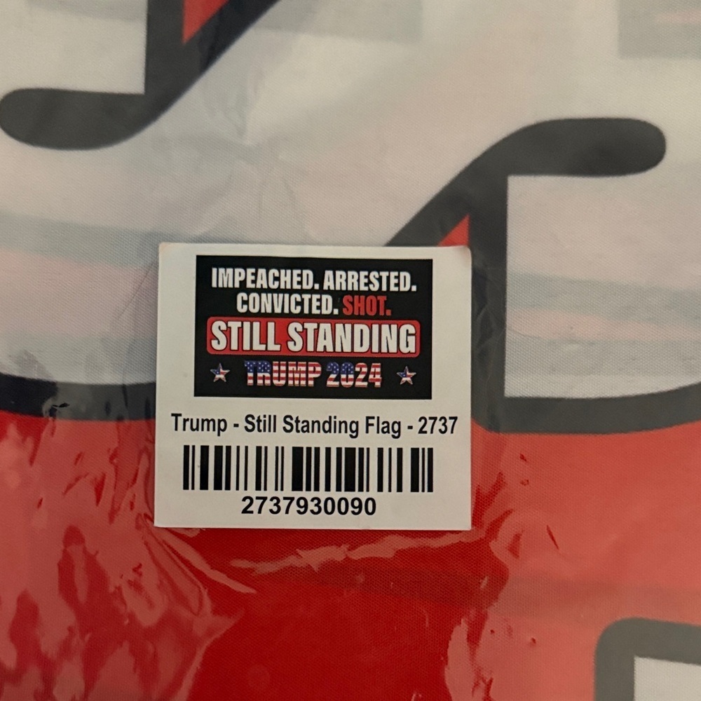Trump Still Standing Flag - Red and Black